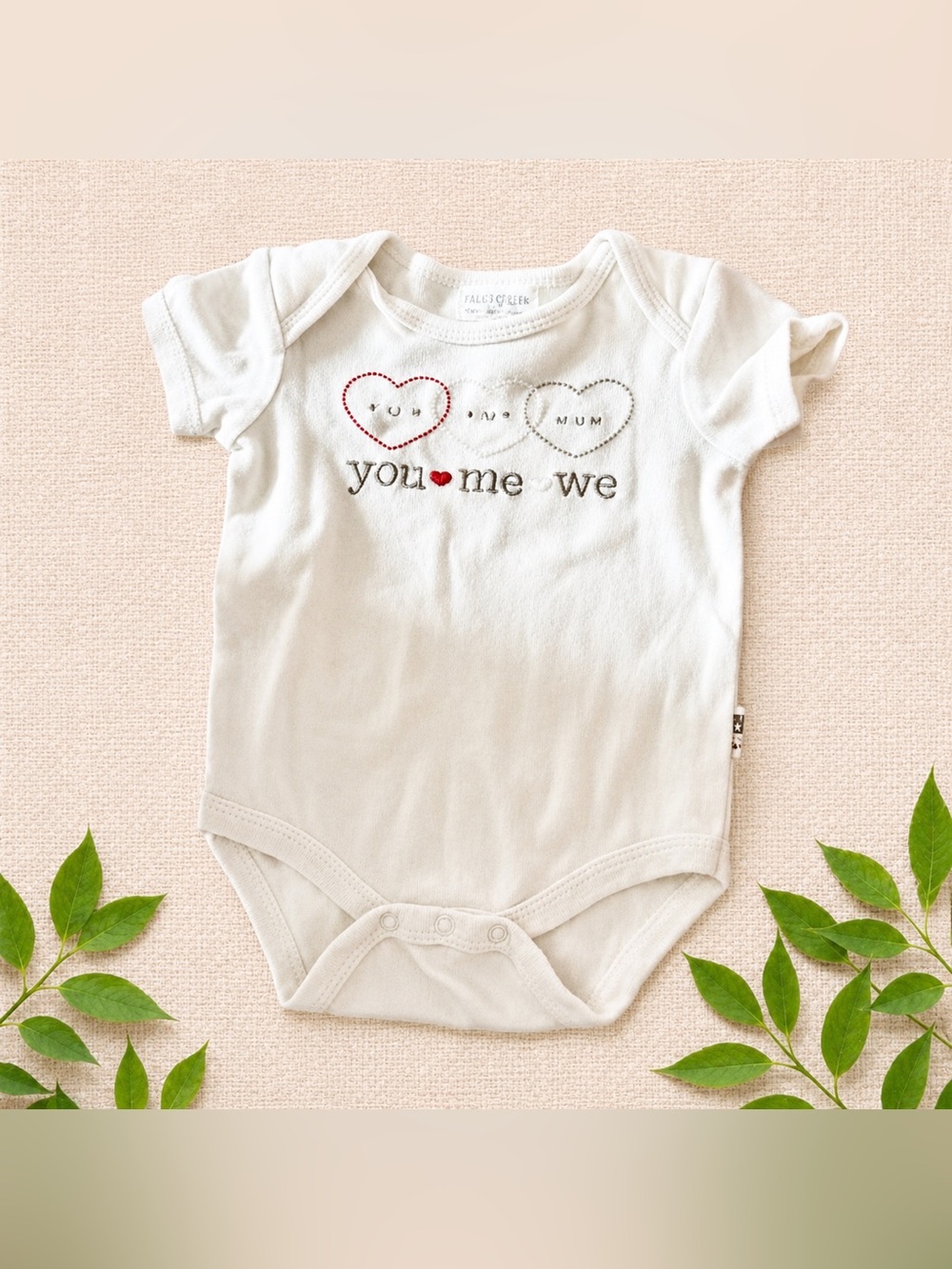 Rabbit ♥ Bear Onesie – 3–6M “You Me Mum” Embroidered